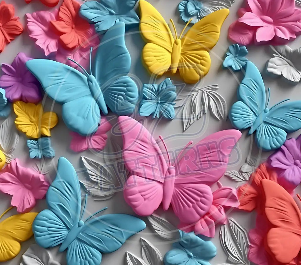 3D Butterflies 024 Printed Pattern Vinyl