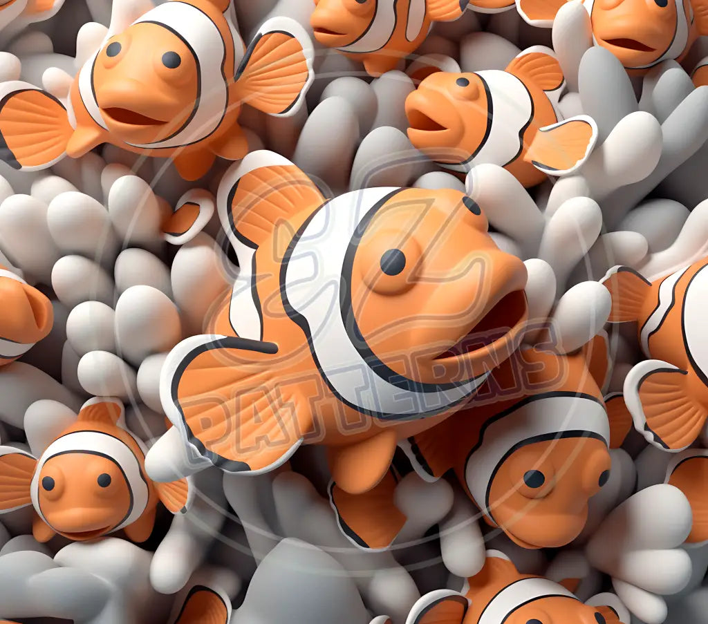 3D Clownfish 015 Printed Pattern Vinyl