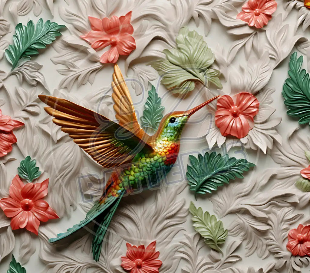 3D Hummingbirds 005 Printed Pattern Vinyl