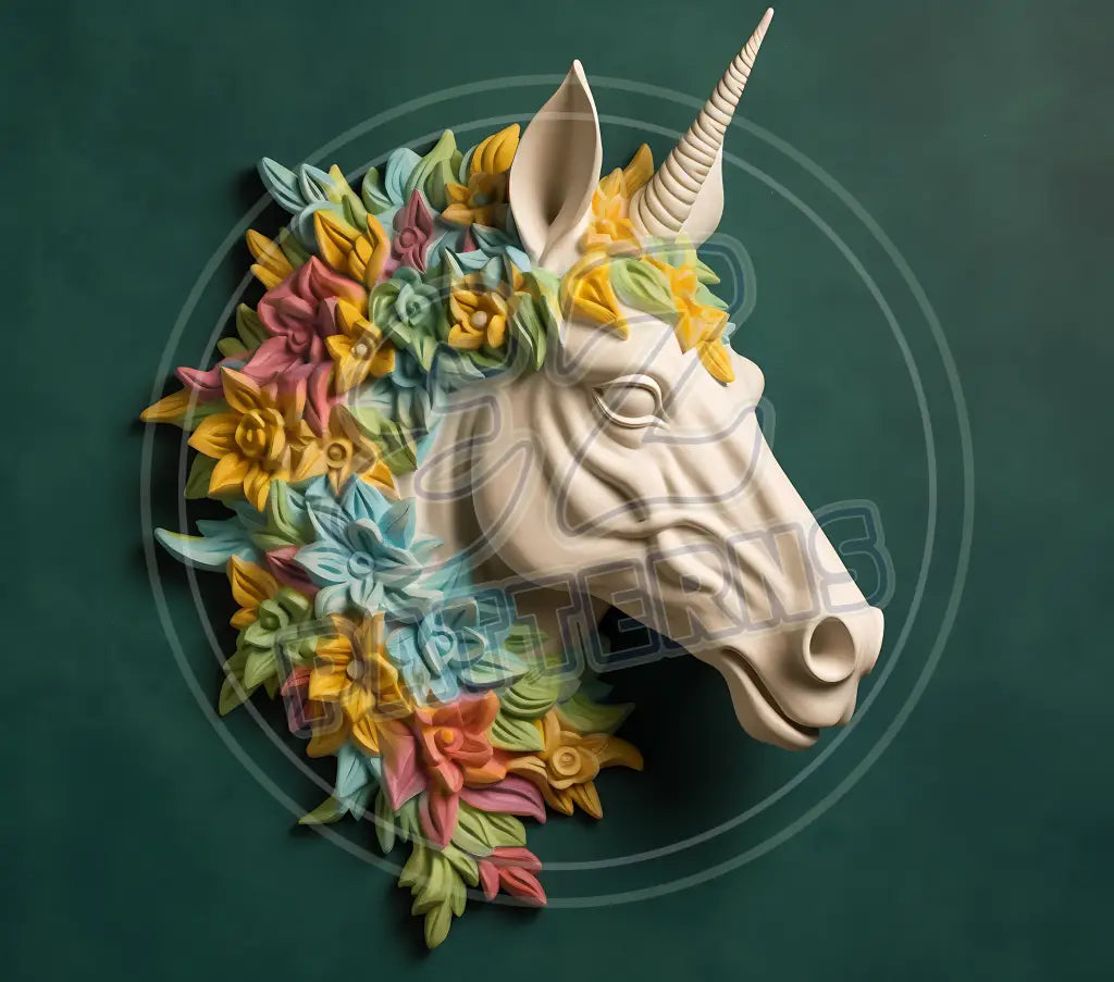 3D Unicorns 010 Printed Pattern Vinyl