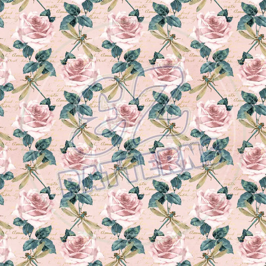 Dragonfly Rose 002 Printed Pattern Vinyl