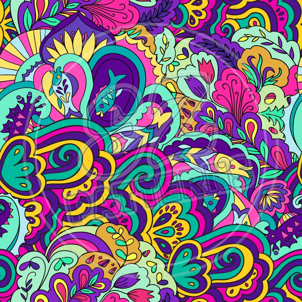 Trippy Psychedelic 007 Printed Pattern Vinyl