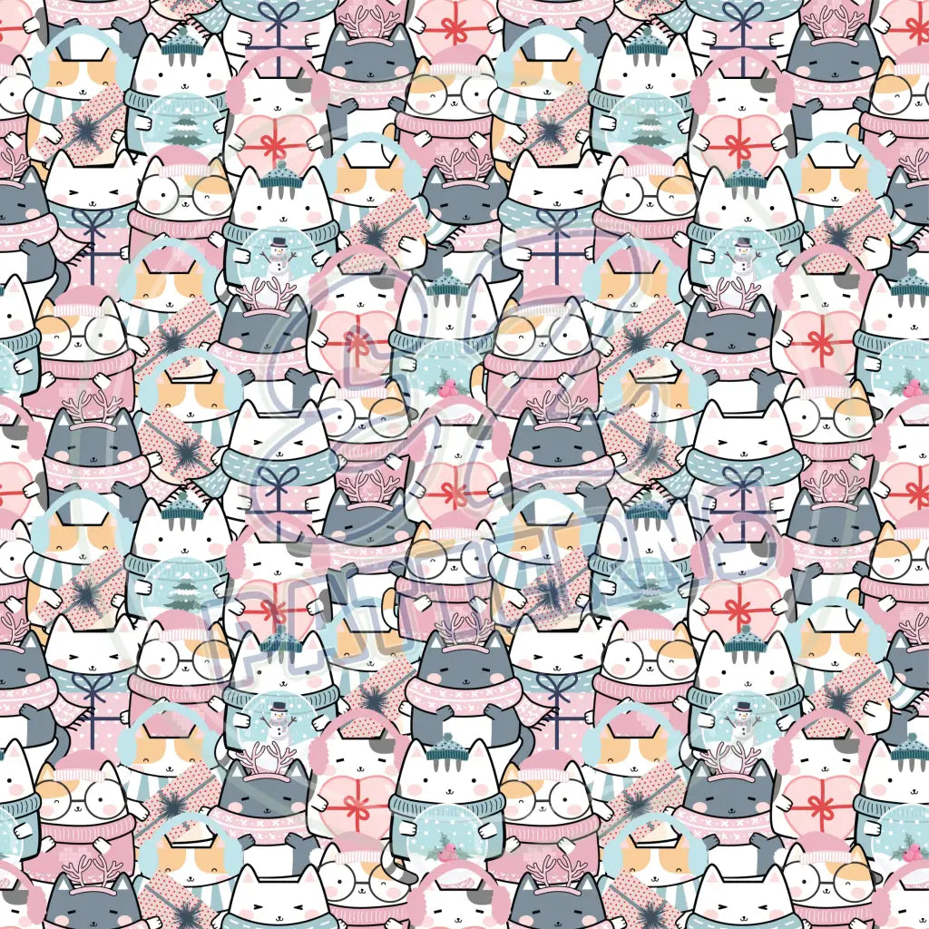 Spring Mini Kitties 008 Printed Pattern Vinyl