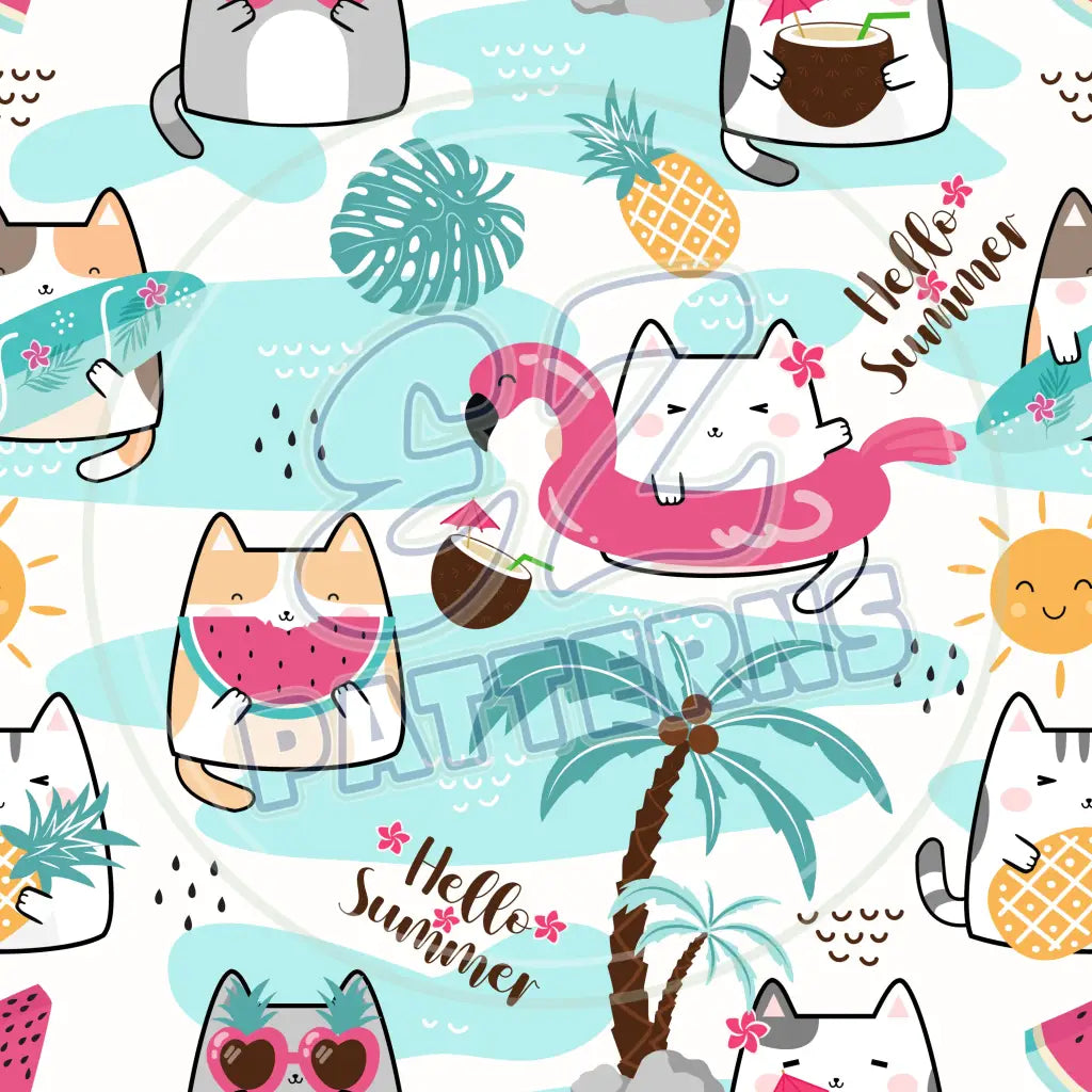 Tropical Kitties 001 Printed Pattern Vinyl